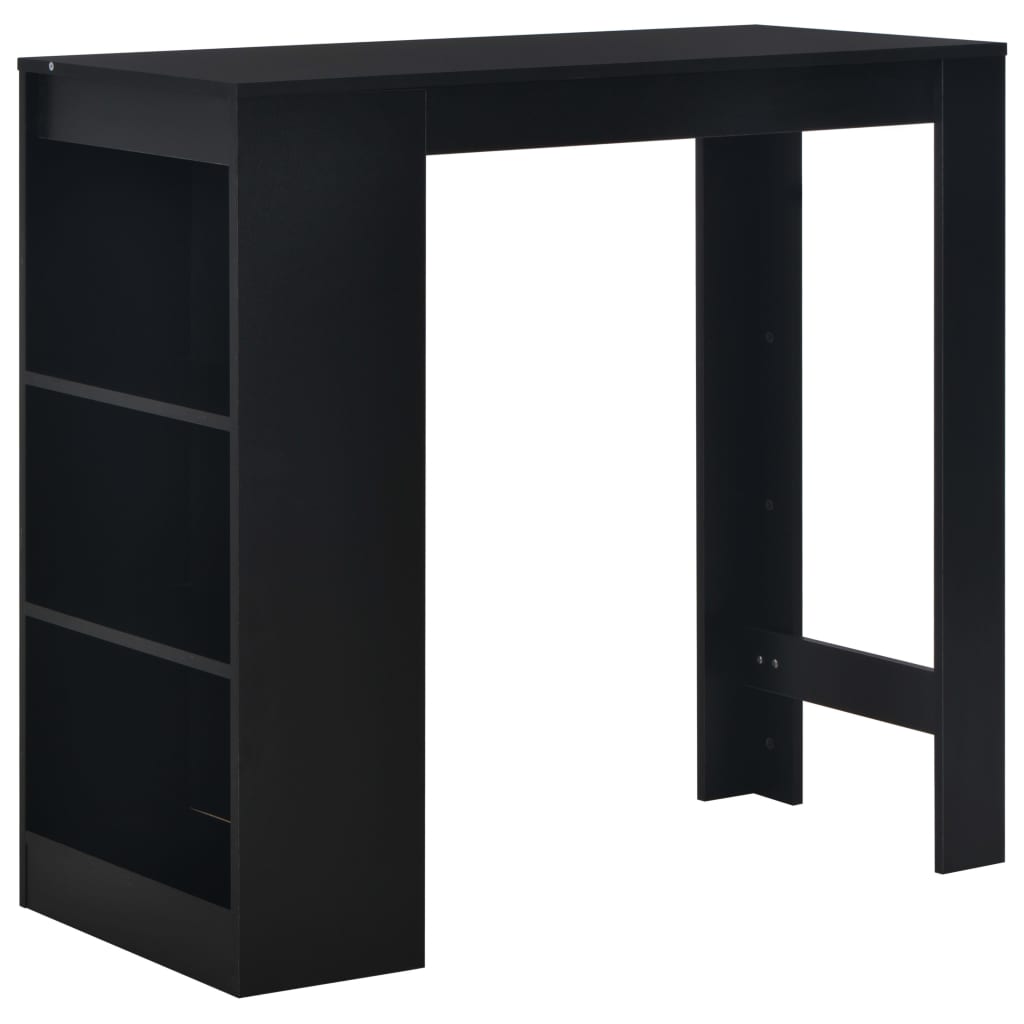 Bar Table with Shelf Black 110x50x103 cm - Discount Dealers