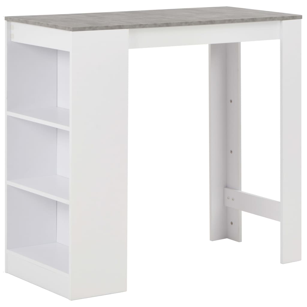 Bar Table with Shelf White 110x50x103 cm - Sid & Sam
