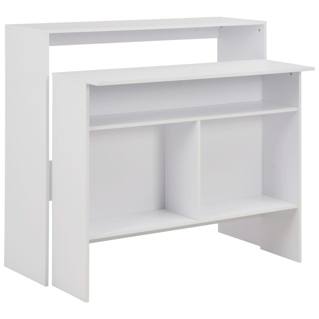 Bar Table with 2 Table Tops White 130x40x120 cm - Tyrell & Tyrell