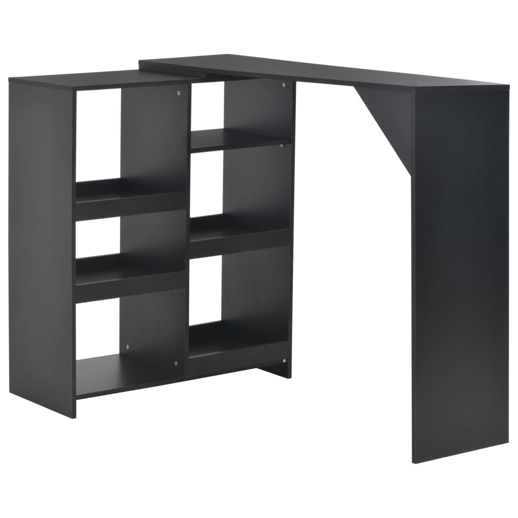 Bar Table with Moveable Shelf Black 138x39x110 cm - Merkel Designers