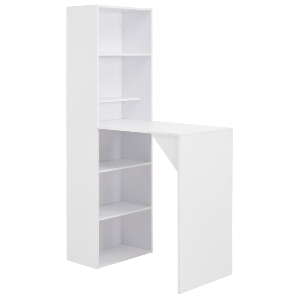 Bar Table with Cabinet White 115x59x200 cm - Discount Dealers