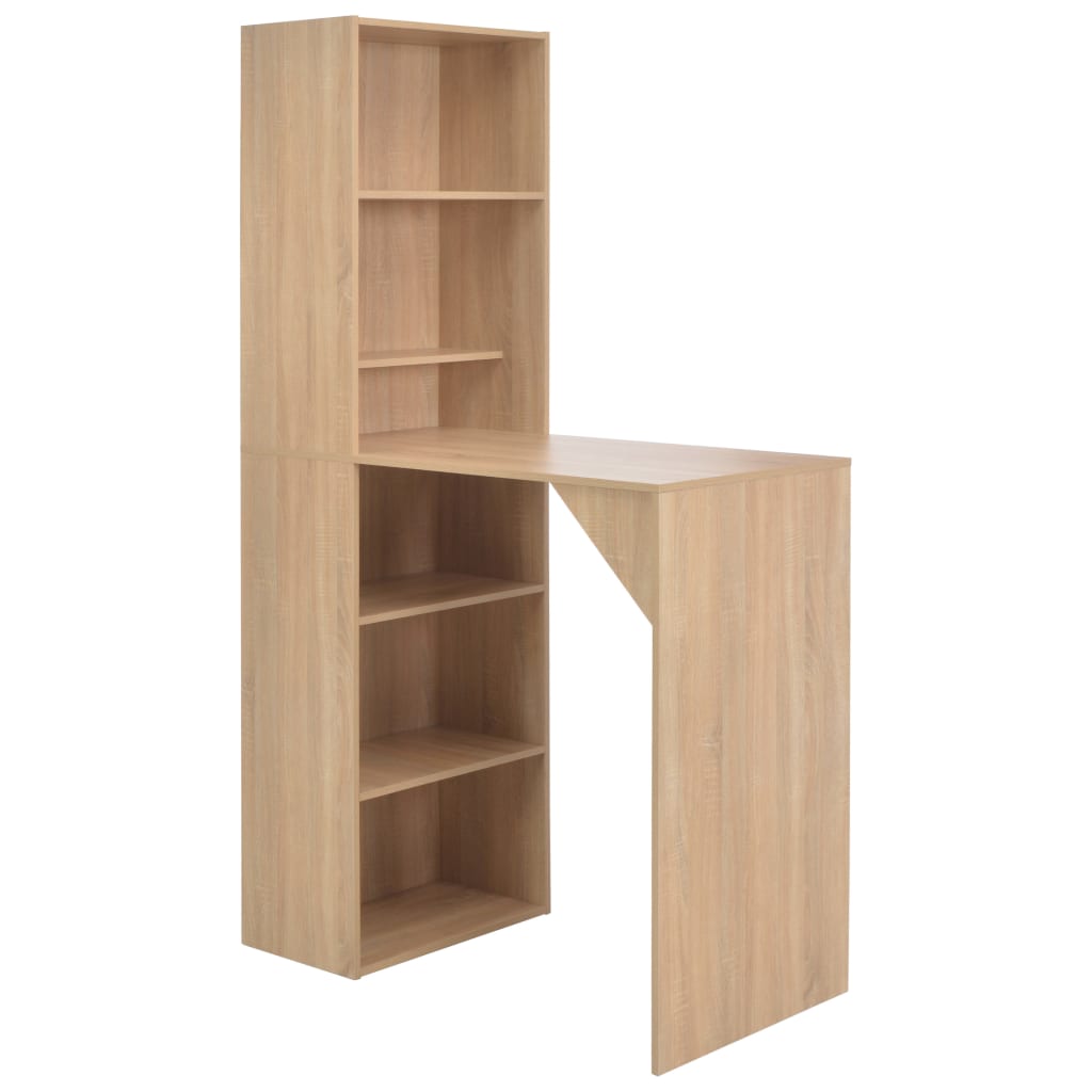 Bar Table with Cabinet Oak 115x59x200 cm - The Home Maker