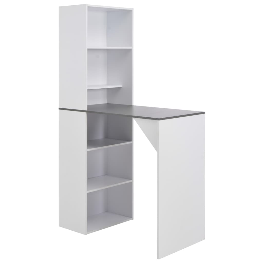 Bar Table with Cabinet White 115x59x200 cm - Discount Dealers