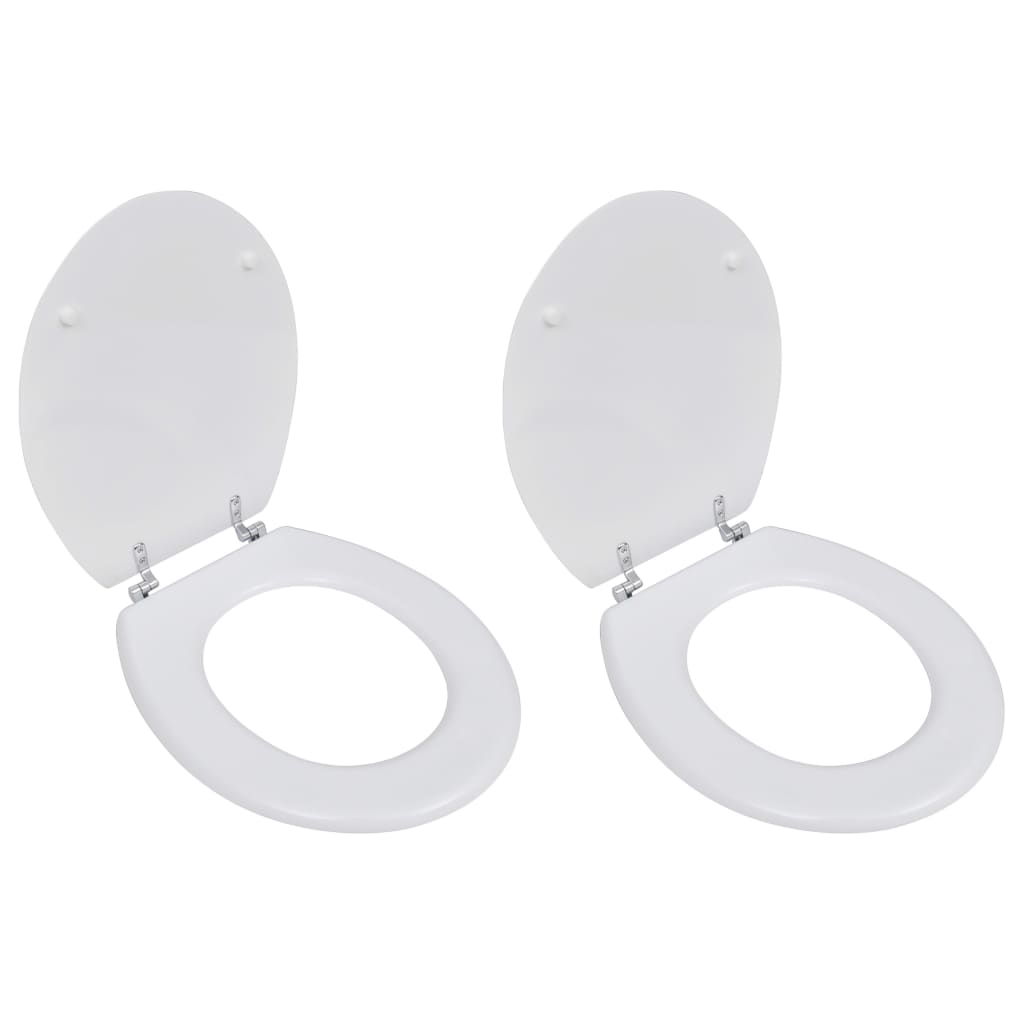 Toilet Seats with Lids 2 pcs MDF White - Style and Chic