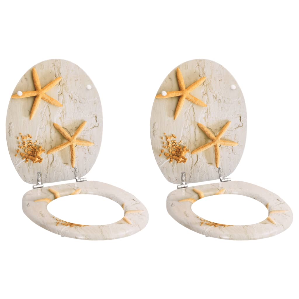 Toilet Seats with Lids 2 pcs MDF Sea Star - Casper Homes