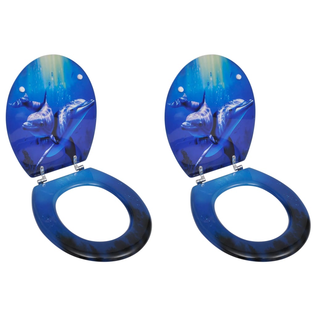 Toilet Seats with Lids 2 pcs MDF Dolphin - Direct Imports