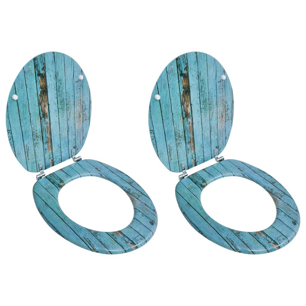 Toilet Seats with Lids 2 pcs MDF Old Wood - Style and Chic