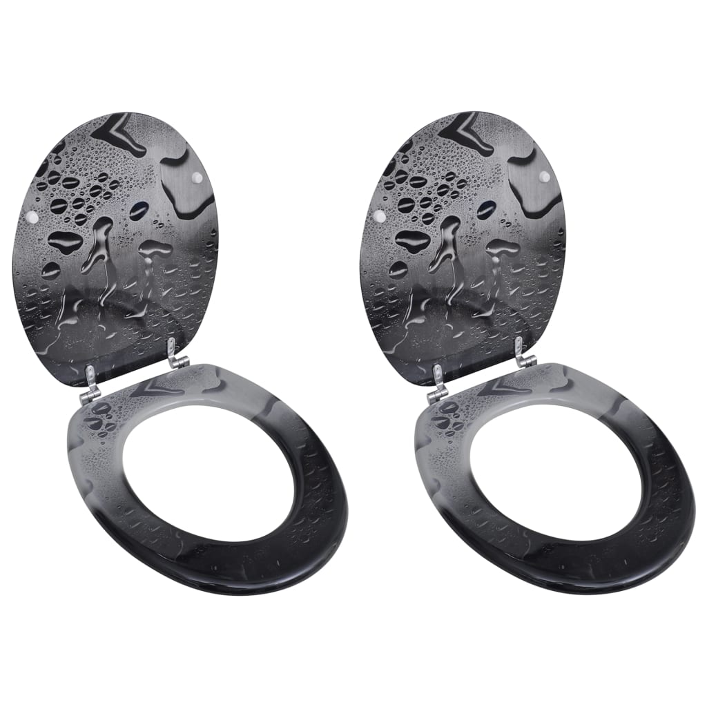 Toilet Seats with Lids 2 pcs MDF Water - Brittle & Co