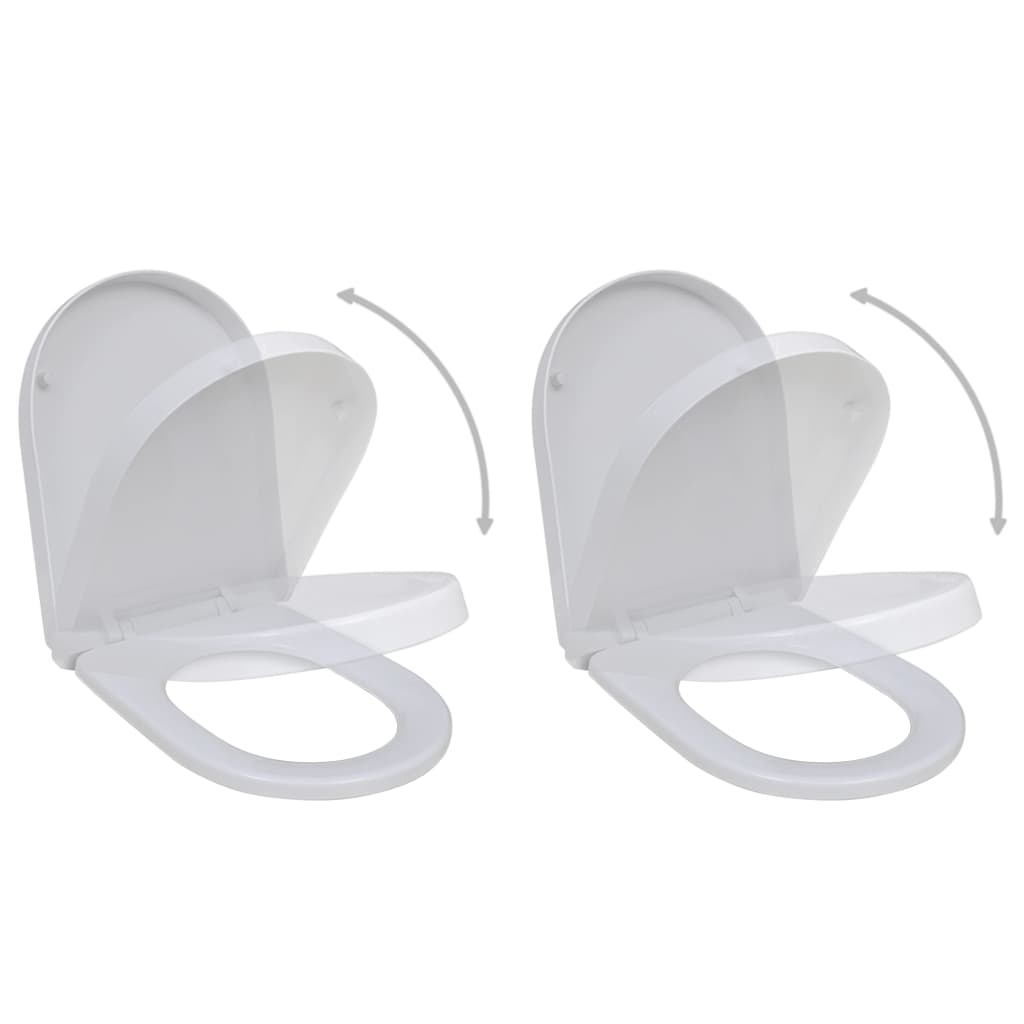 Toilet Seats with Soft Close Lids 2 pcs Plastic White - Brittle & Co