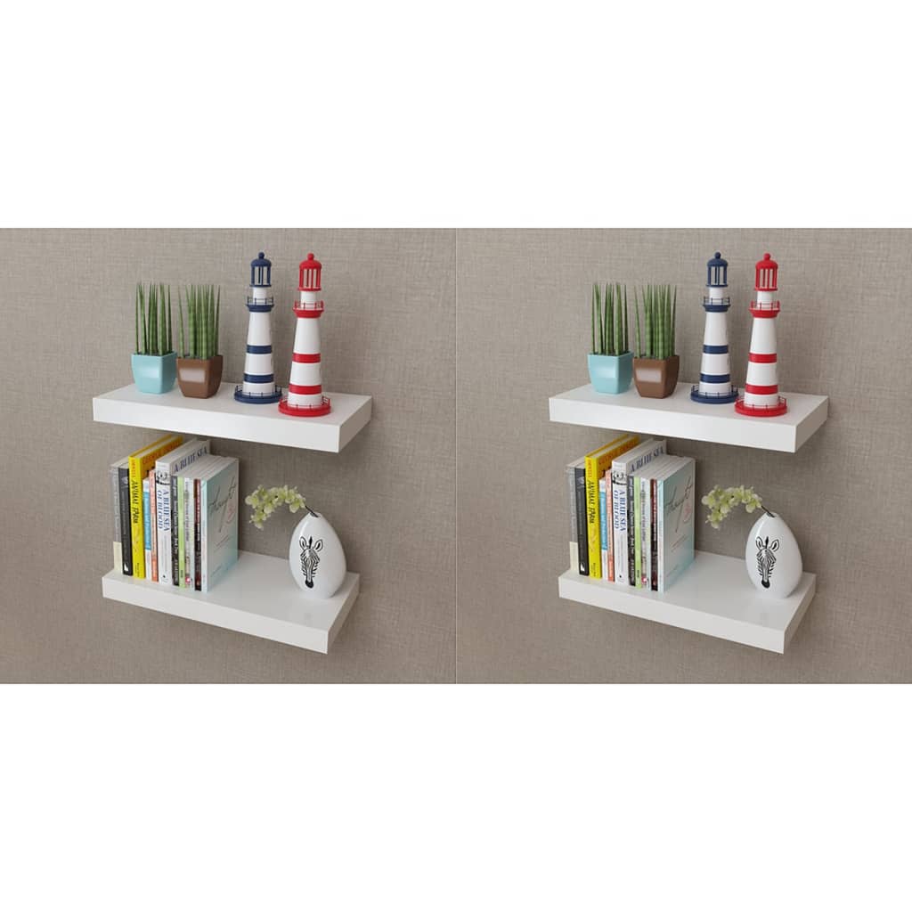 Wall Shelves 4 pcs White 40 cm - The Home Maker
