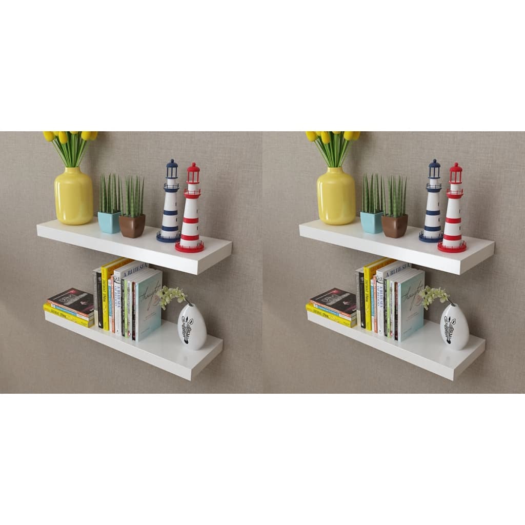 Wall Shelves 4 pcs White 60 cm - Unbeatable Bargains