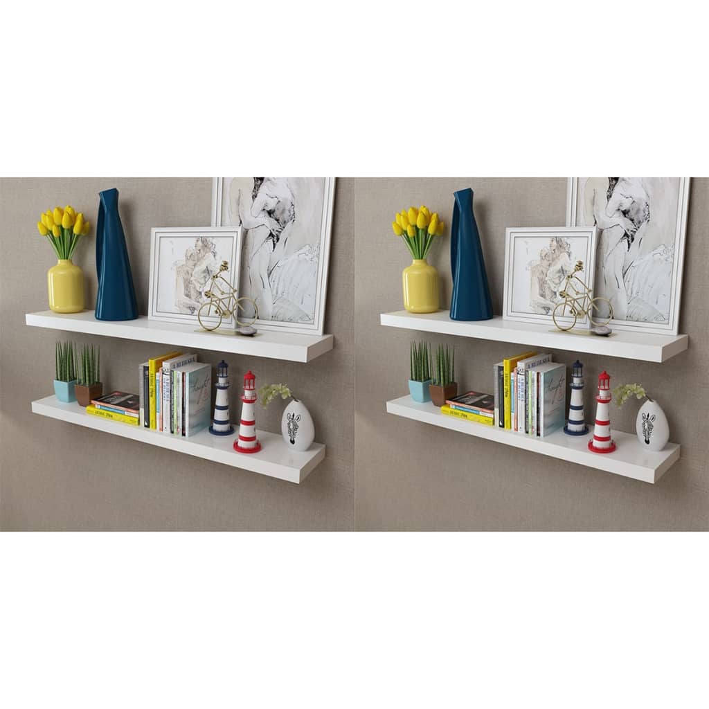 Wall Shelves 4 pcs White 100 cm - All Things Good