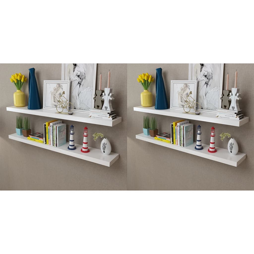 Wall Shelves 4 Pieces White 120 cm - Millennium Furniture