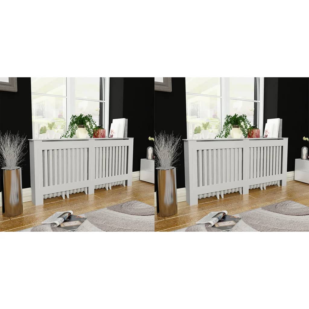 Radiator Covers 2 pcs White MDF 172 cm - Merlin Deals