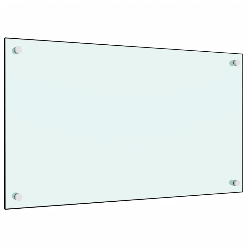 Kitchen Backsplash White 70x40 cm Tempered Glass - Decor Base