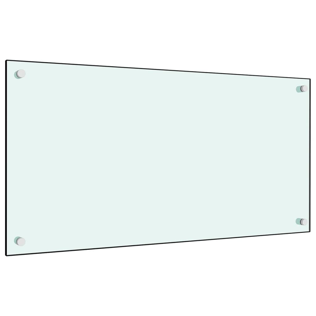 Kitchen Backsplash White 80x40 cm Tempered Glass - Design Hut