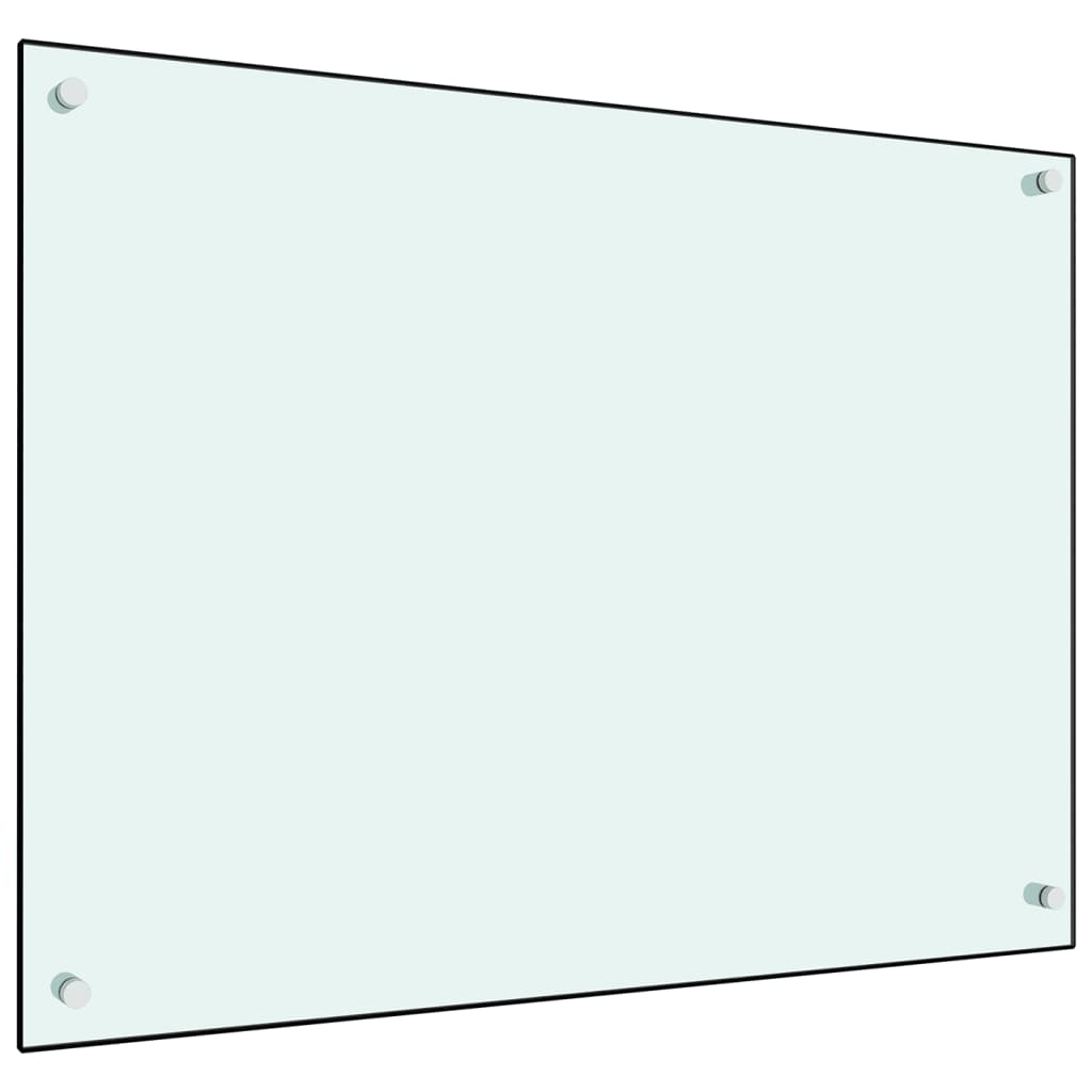 Kitchen Backsplash White 80x60 cm Tempered Glass - Casper Homes