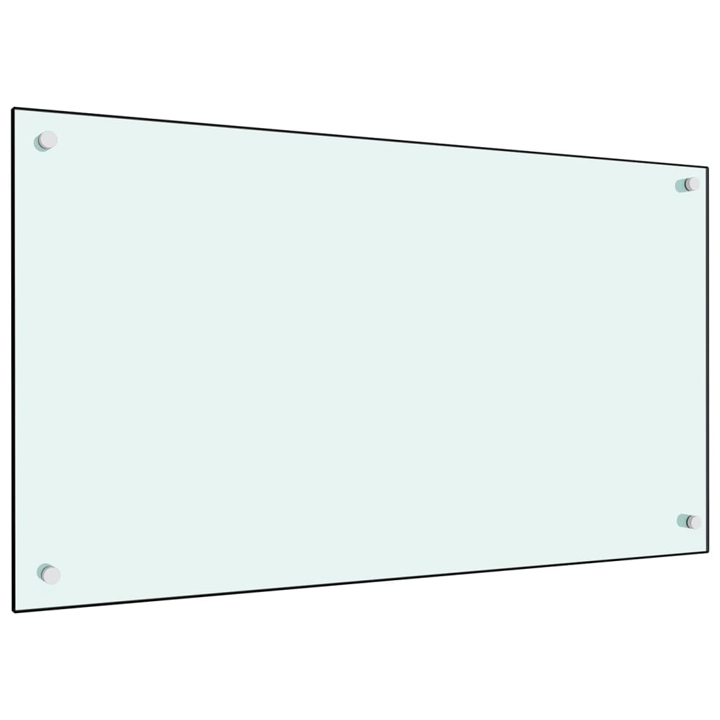 Kitchen Backsplash White 90x50 cm Tempered Glass - Brittle & Co