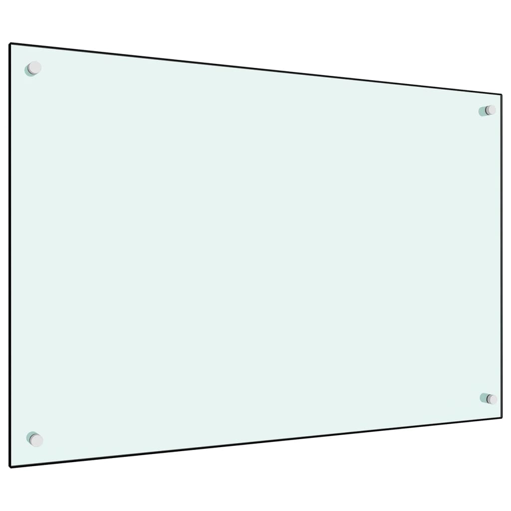 Kitchen Backsplash White 90x60 cm Tempered Glass - Merkel Designers