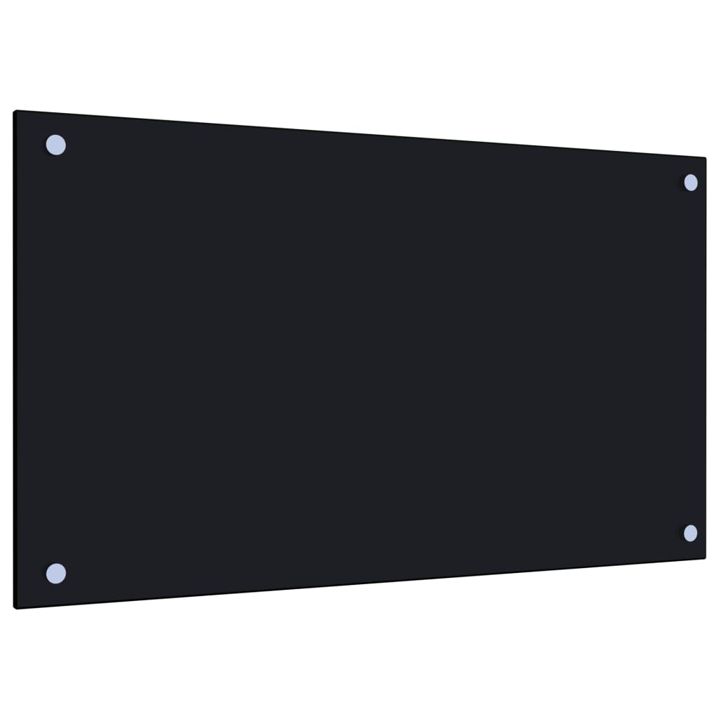 Kitchen Backsplash Black 70x40 cm Tempered Glass - Direct Imports