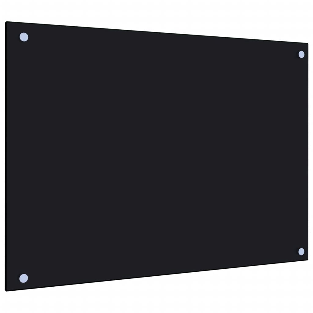 Kitchen Backsplash Black 70x50 cm Tempered Glass - Design Hut