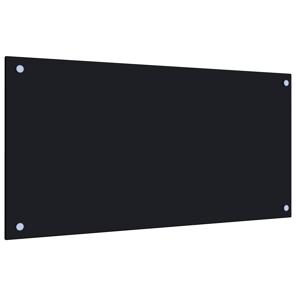 Kitchen Backsplash Black 80x40 cm Tempered Glass - Sid & Sam