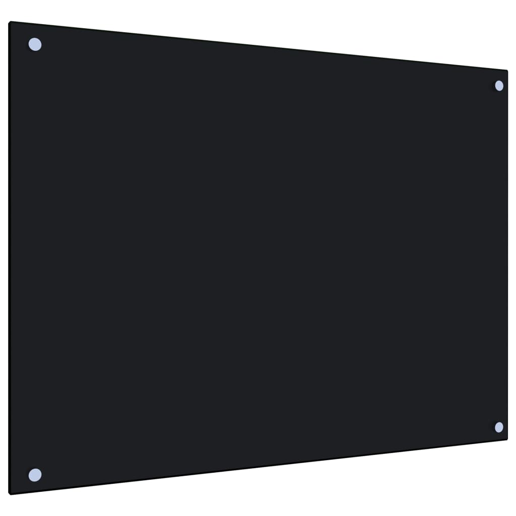 Kitchen Backsplash Black 80x60 cm Tempered Glass - Merlin Deals