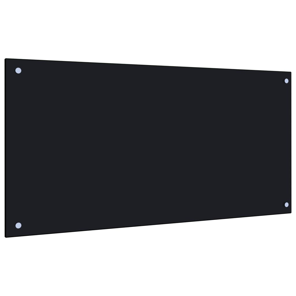 Kitchen Backsplash Black 100x50 cm Tempered Glass - The Home Maker