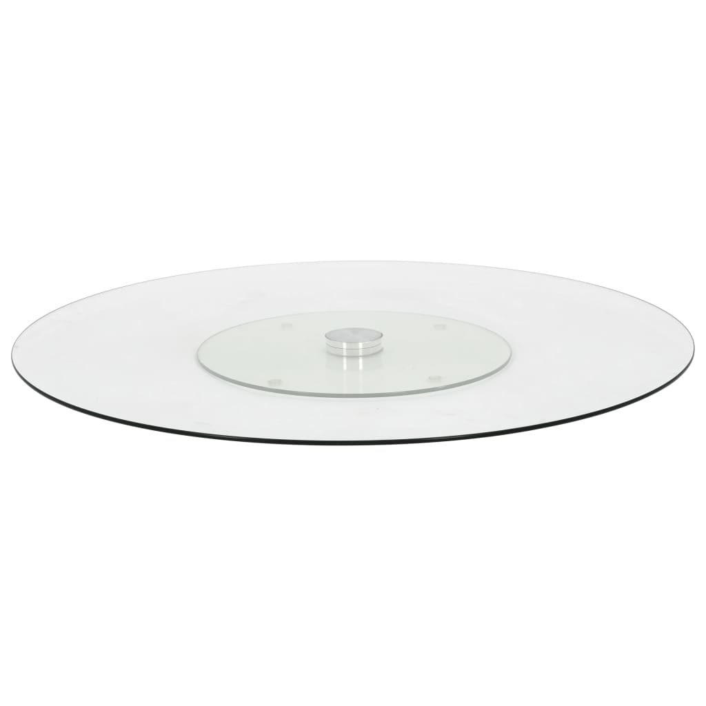 Rotating Serving Plate Transparent 60 cm Tempered Glass - Charlotte Dunes
