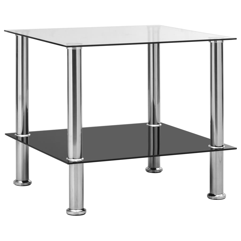 Side Table Transparent 45x50x45 cm Tempered Glass - Merkel Designers