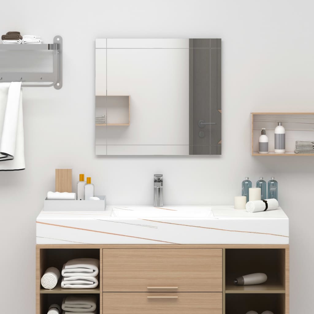 Wall Mirror 80x60 cm Glass - R and M Furniture