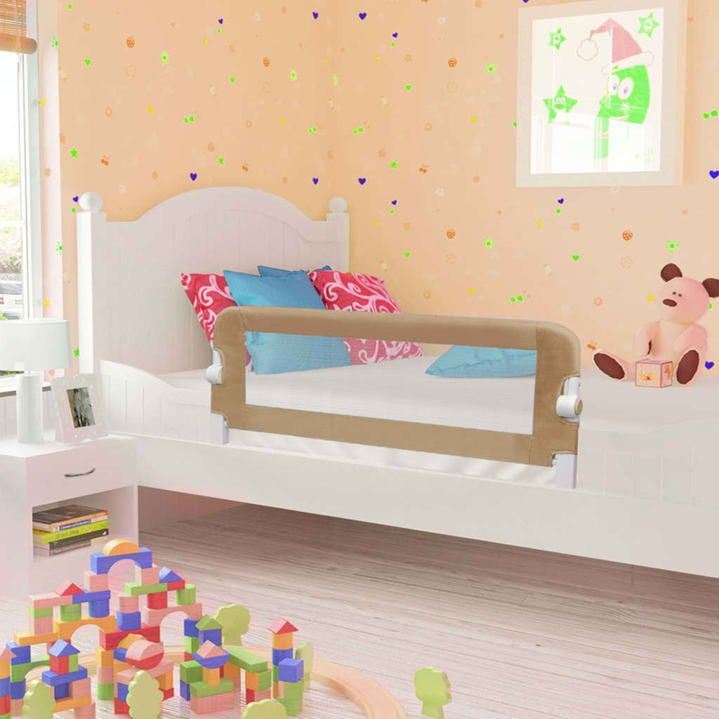 Toddler Safety Bed Rail Taupe 102x42 cm Polyester - Millennium Furniture