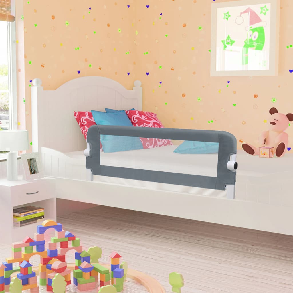 Toddler Safety Bed Rail Grey 102x42 cm Polyester - Direct Imports