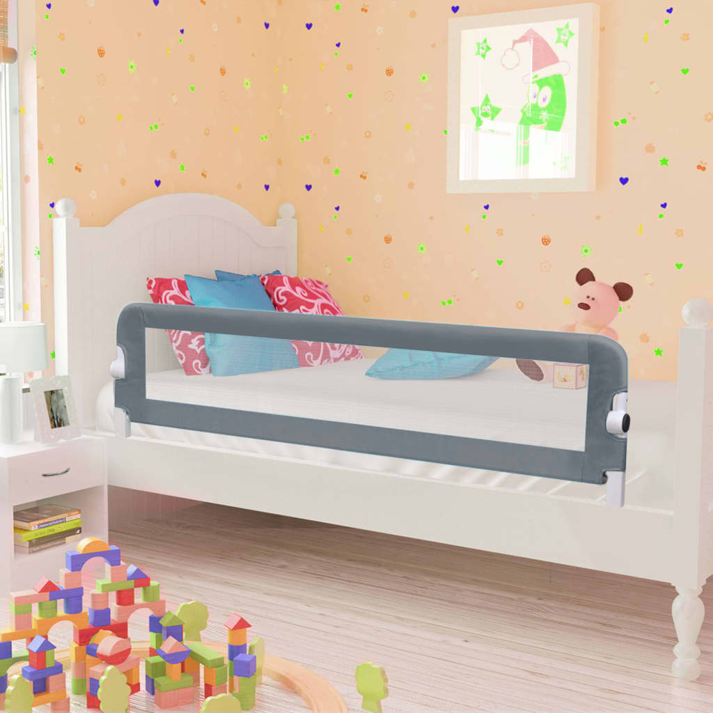 Toddler Safety Bed Rail Grey 150x42 cm Polyester - Style and Chic