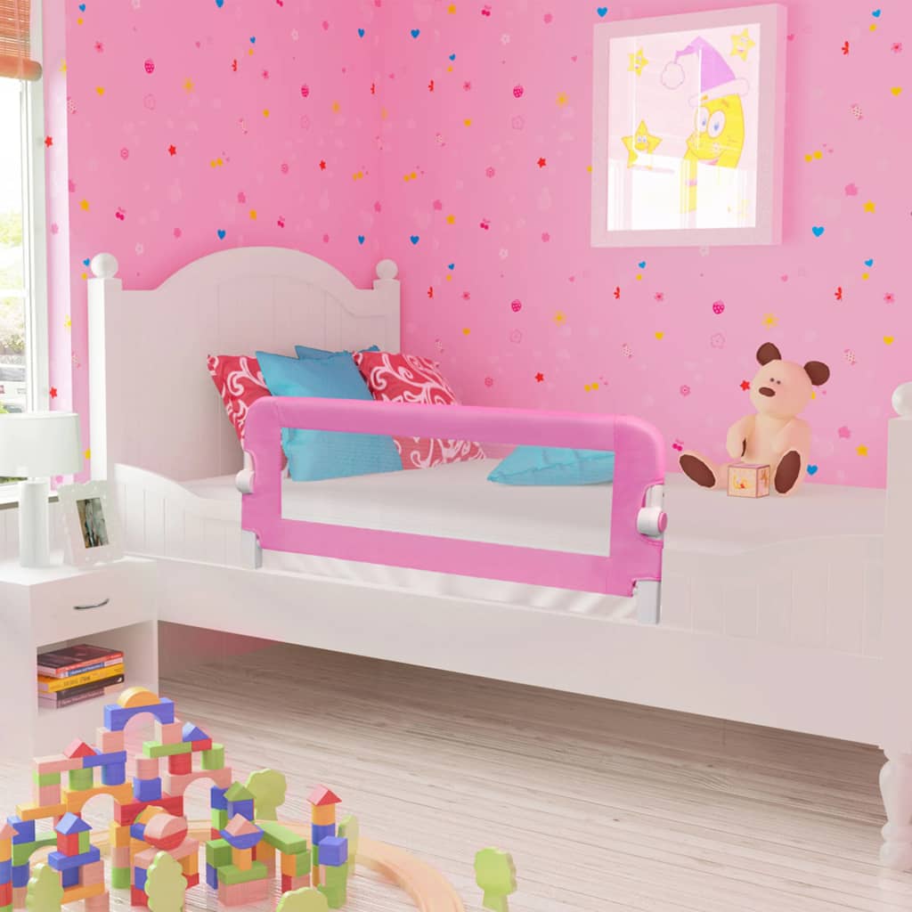 Toddler Safety Bed Rail Pink 120x42 cm Polyester - R and M Furniture