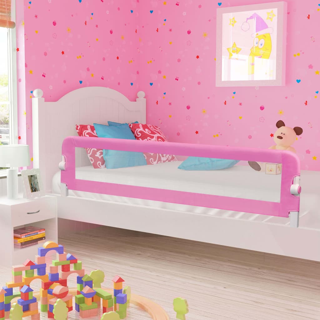 Toddler Safety Bed Rail Pink 180x42 cm Polyester - Discount Dealers