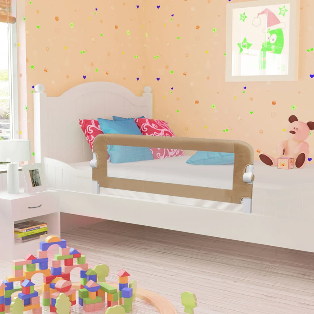 Toddler Safety Bed Rail Taupe 120x42 cm Polyester - Brittle & Co
