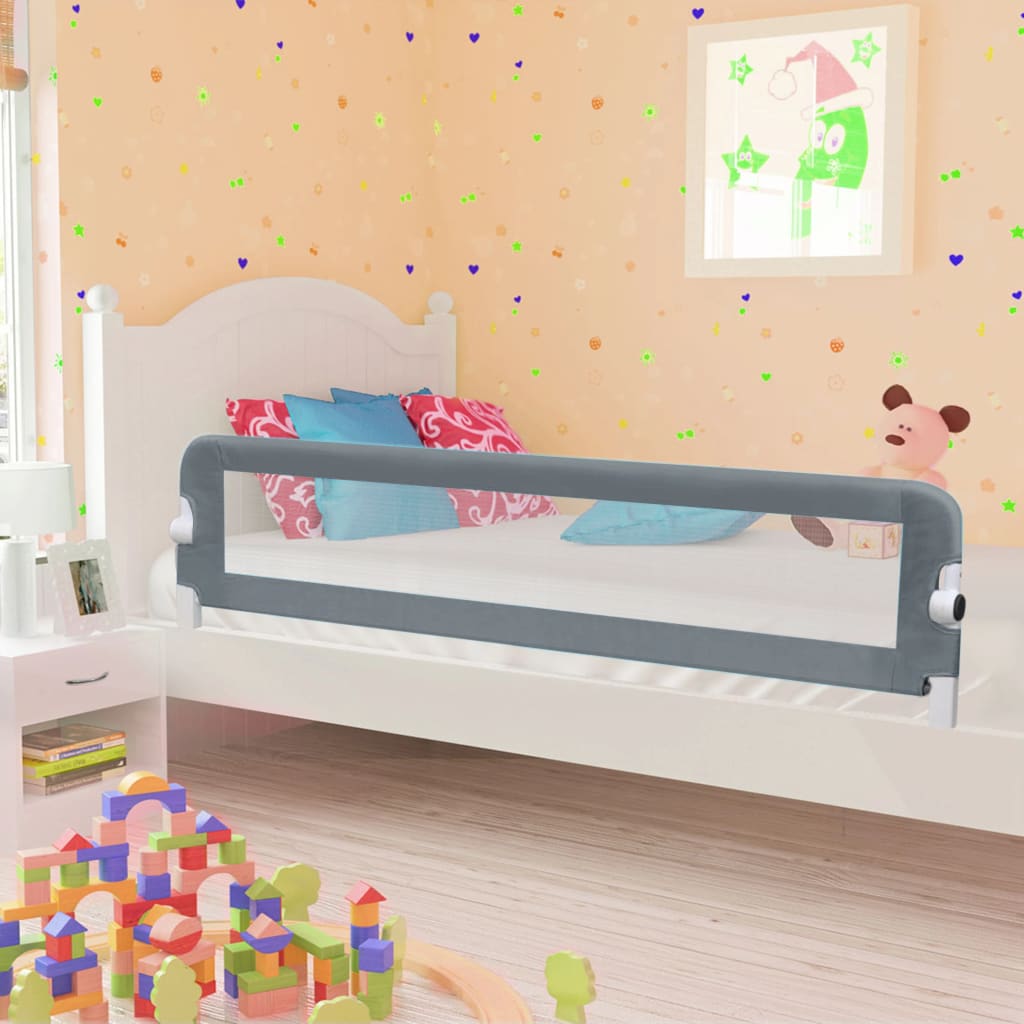 Toddler Safety Bed Rail Grey 180x42 cm Polyester - Sid & Sam