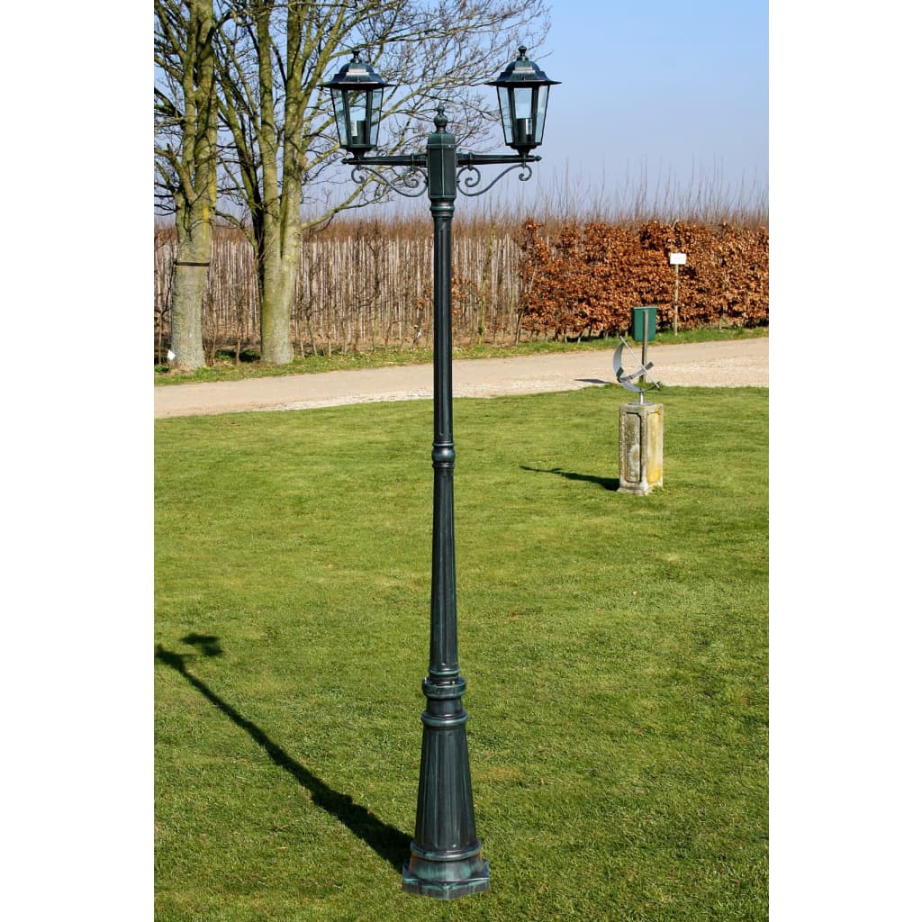 Garden Light Post 2-arms 215 cm Dark Green/Black Aluminium - Tyrell & Tyrell