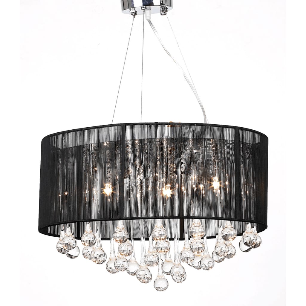 Chandelier with 85 Crystals Black - All Things Good