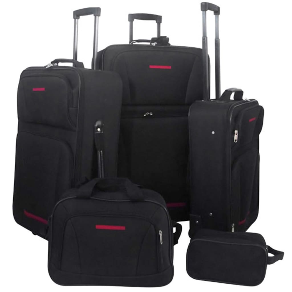 Five Piece Travel Luggage Set Black - Style and Chic