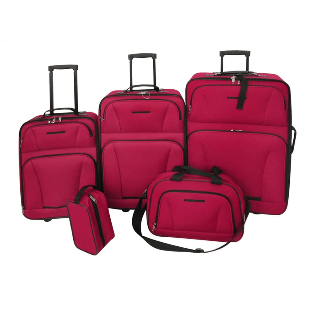 Five Piece Travel Luggage Set Red - Millennium Furniture