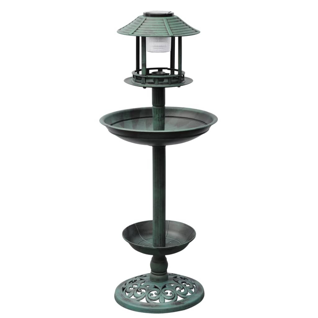 Bird Bath/ Feeder with Solar Light - Merkel Designers