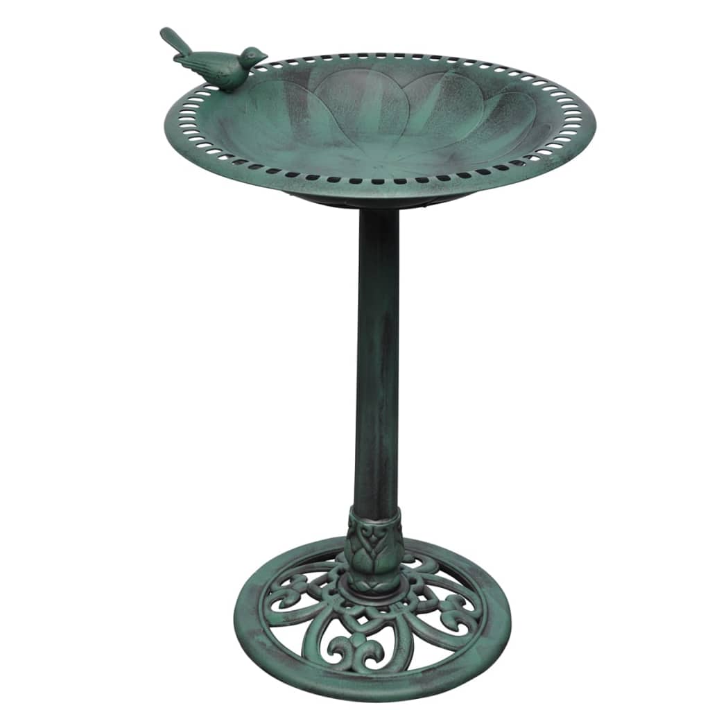 Bird Bath with Decorative Bird - Decor Base