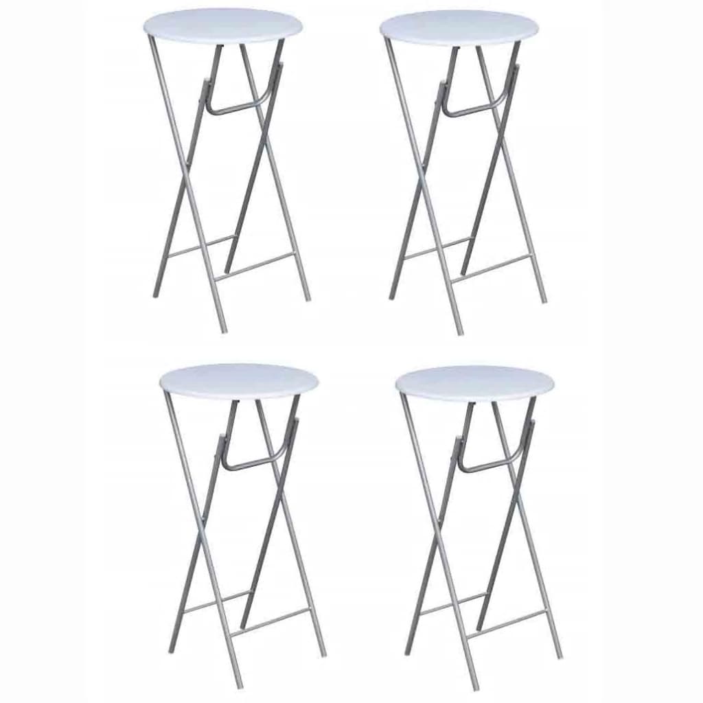 Bar Tables 4 pcs with MDF Tabletop White - Merkel Designers