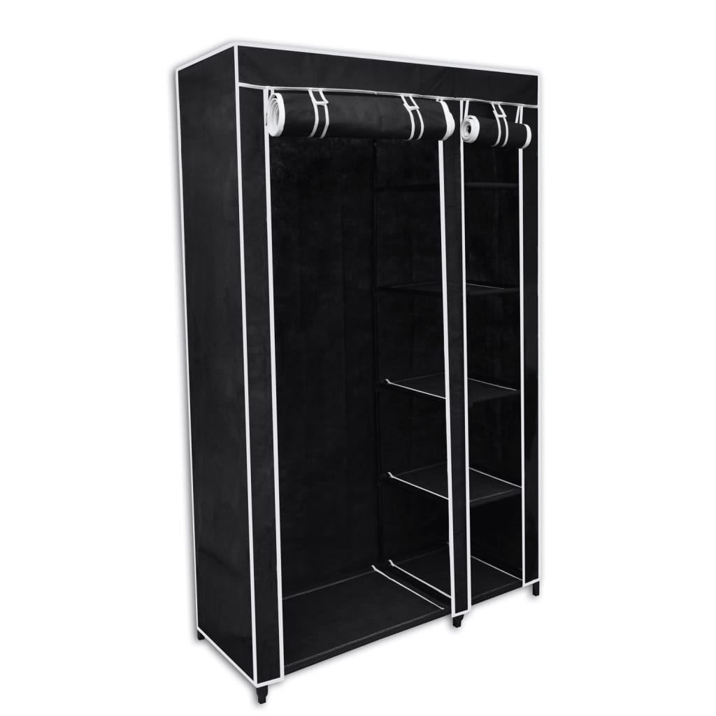 Folding Wardrobe Black 110x45x175cm - All Things Good