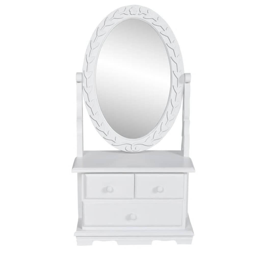 Vanity Makeup Table with Oval Swing Mirror MDF - Sid & Sam