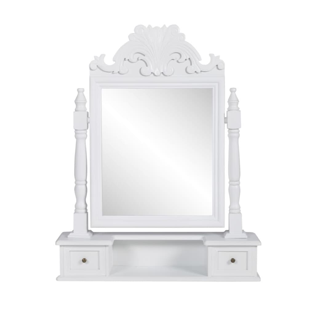 Vanity Makeup Table with Rectangular Swing Mirror MDF - Discount Dealers