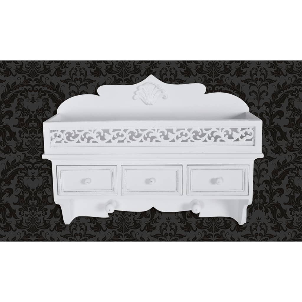 Wall Shelf/Peg with 3 Drawers 2 Hooks - The Home Maker