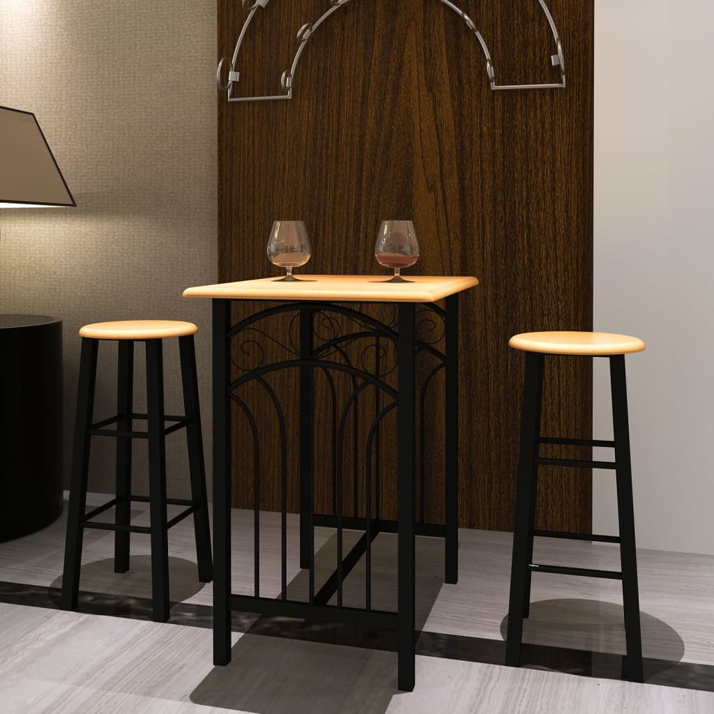Breakfast/Dinner Table Dining Set MDF with Black - Style and Chic